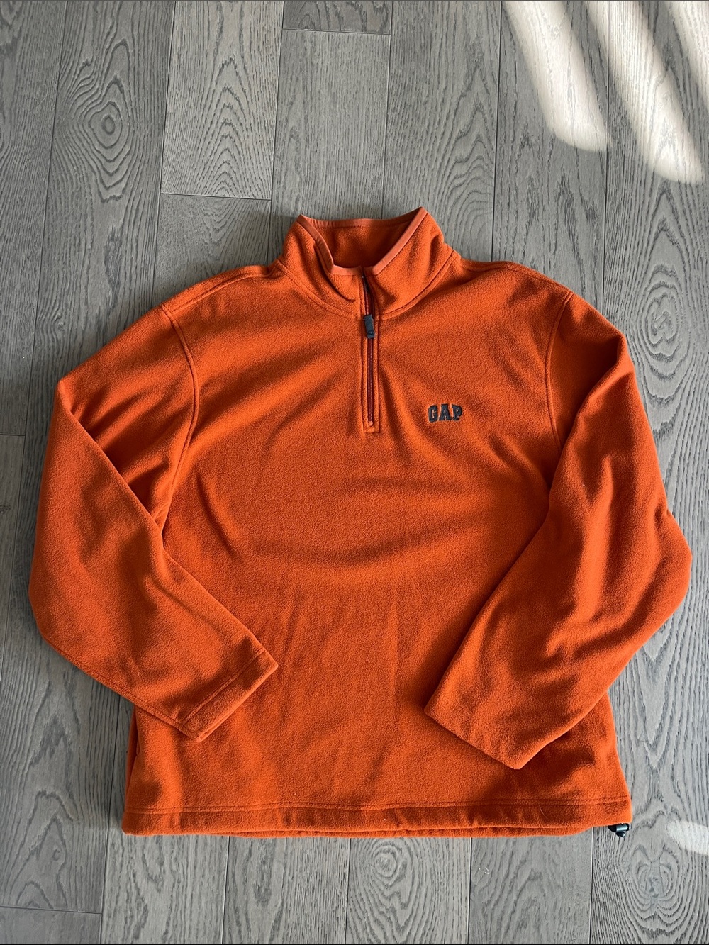 NWOT: GAP Men's Orange Quarter-Zip Fleece Pullover